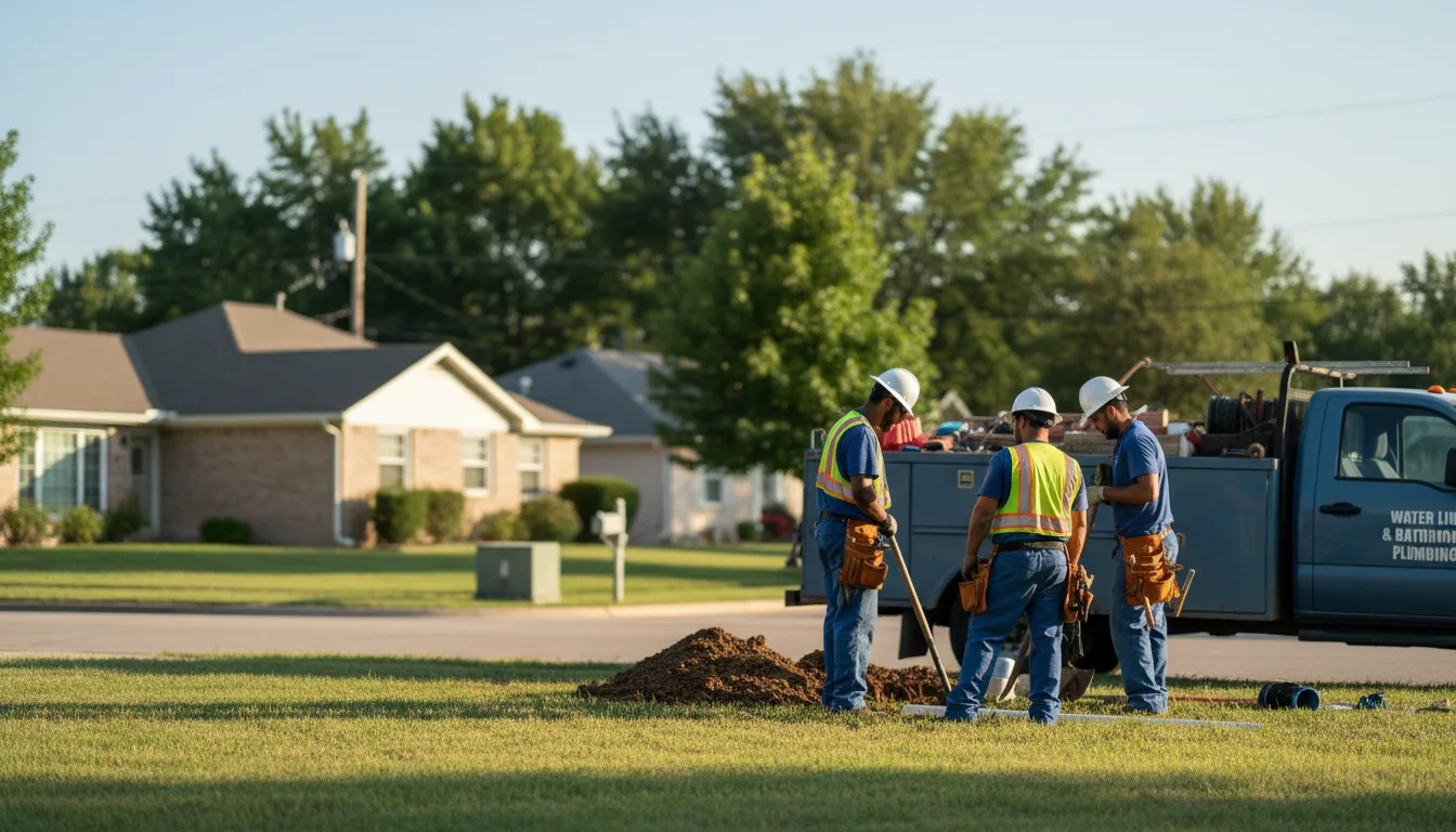 Residential water line and bathroom plumbing service in Stanton, IA